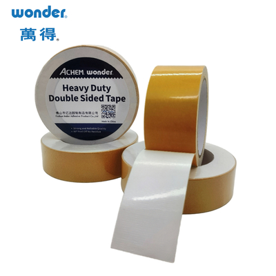 Self Adhesive Double Sided Tape with Woven Febic Base and Hot Melt Adhesive for Strong Adhesion